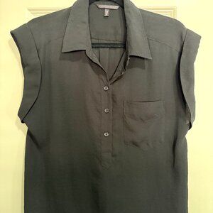 Women's Small Black Dressy Victoria's Secret Silky Short Sleeve Top